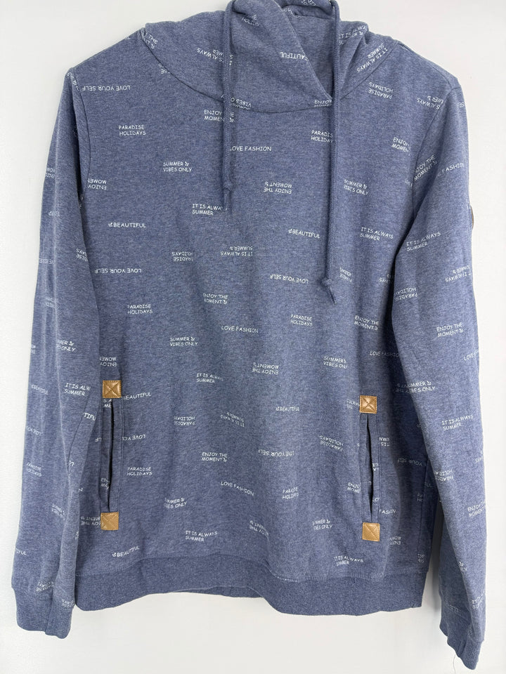 Gina slogan print hoodie #674 front