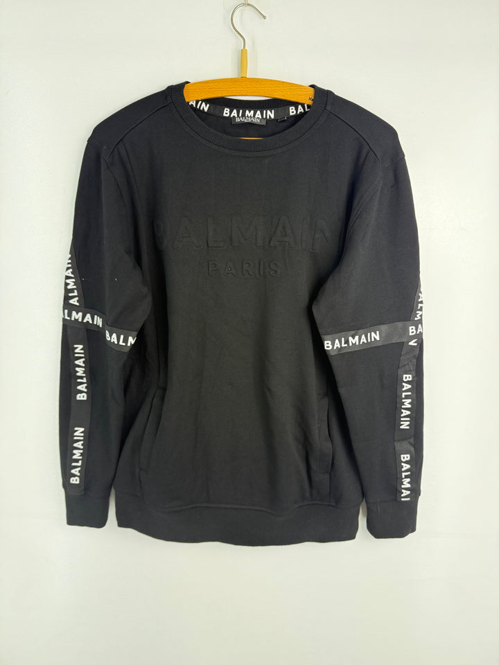 Black logo-tape sweatshirt #804 front