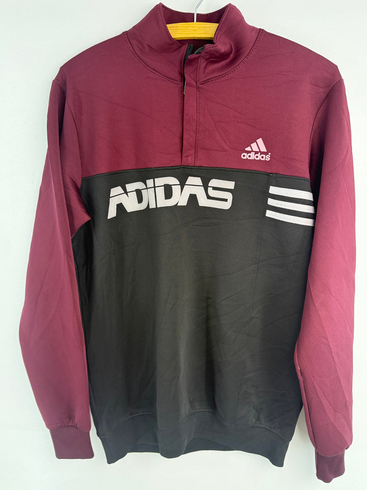 Burgundy black half-zip sweatshirt #811 front