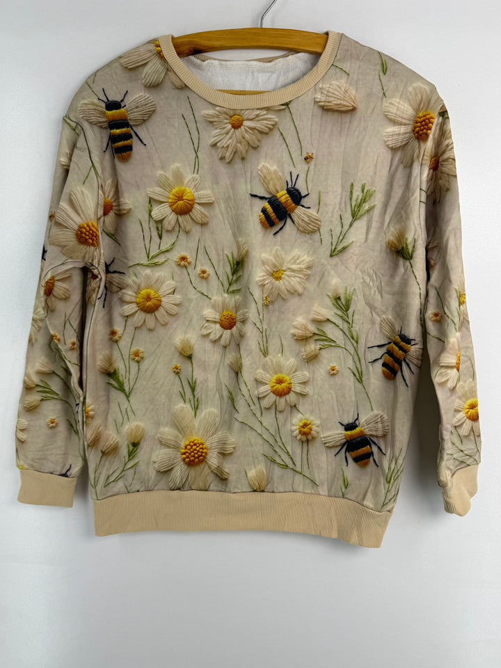 SHEIN bee daisy print sweatshirt #820 front