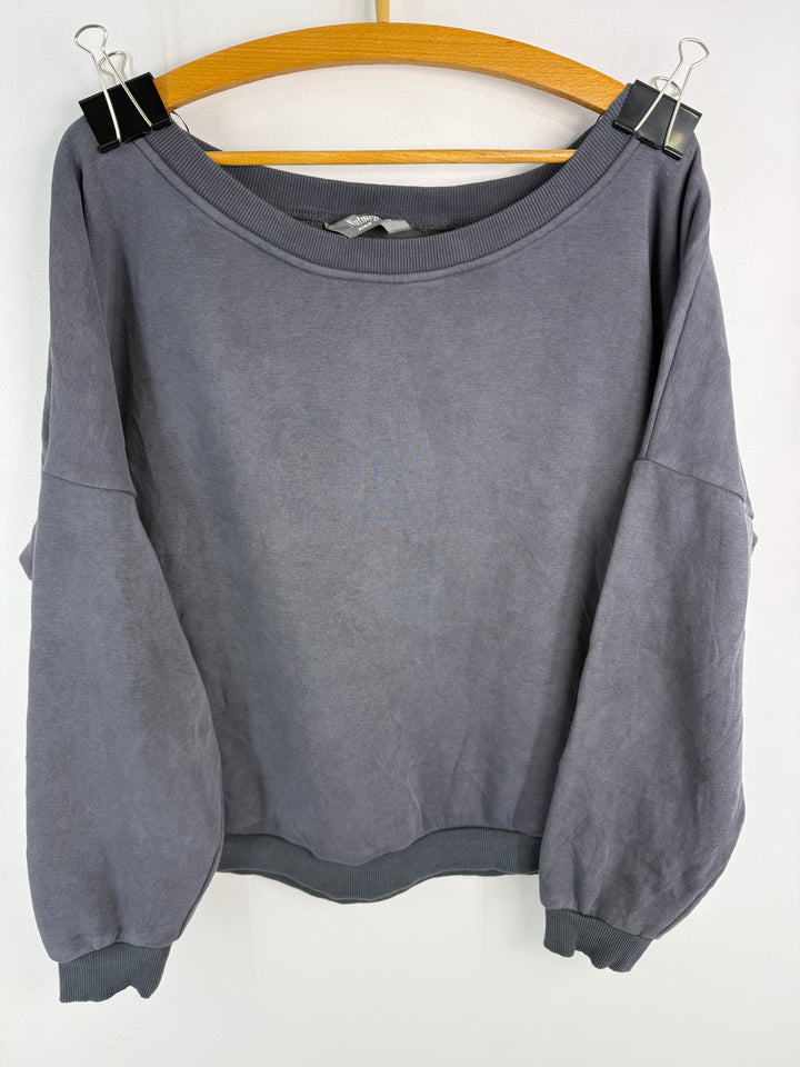 Nutmeg grey wide neck sweatshirt #824 front