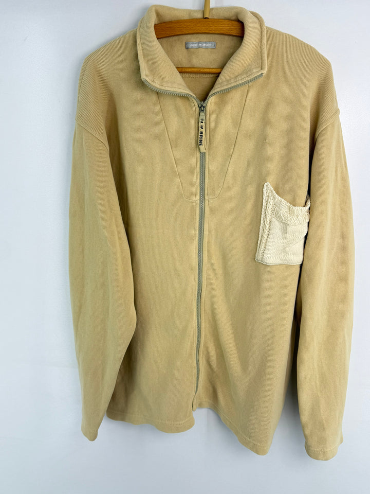 James W. Brine Zip-Up Cotton Knit Cardigan — 4XL | #830
