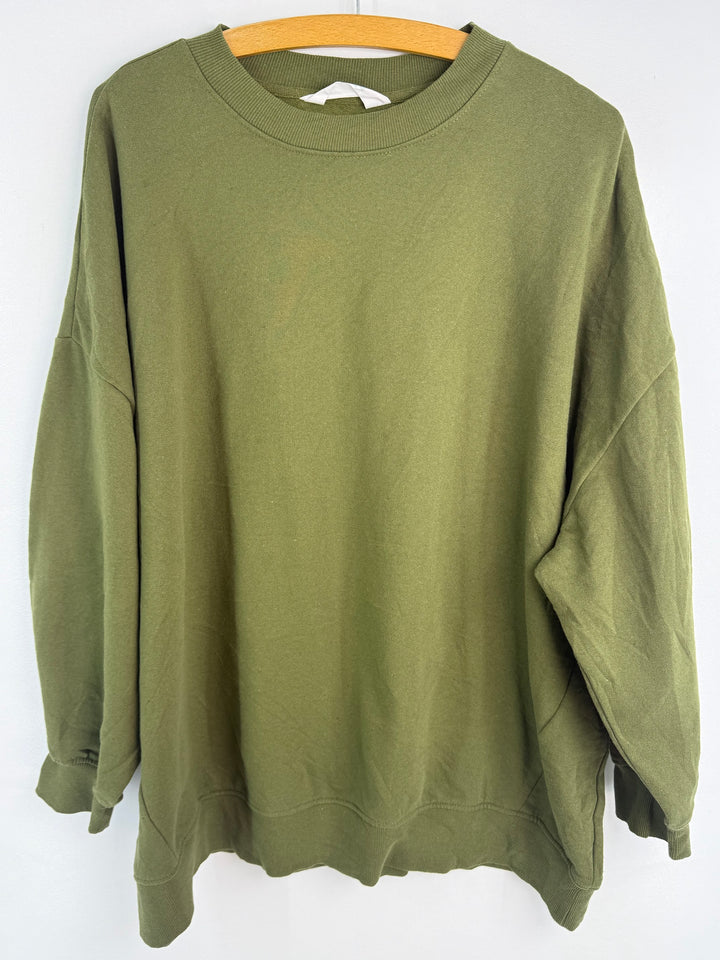Primark Olive Oversized Crewneck Sweatshirt — XL | #837