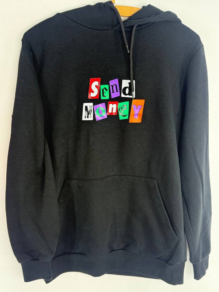 FSBN black Send Money graphic hoodie front