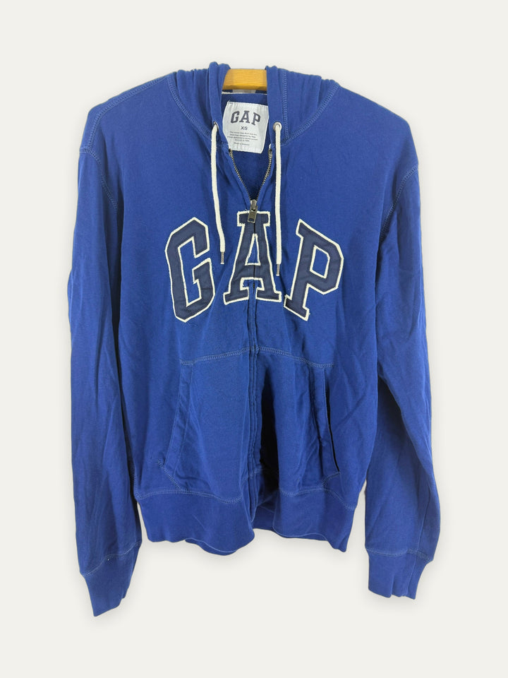 GAP blue arch logo zip hoodie front