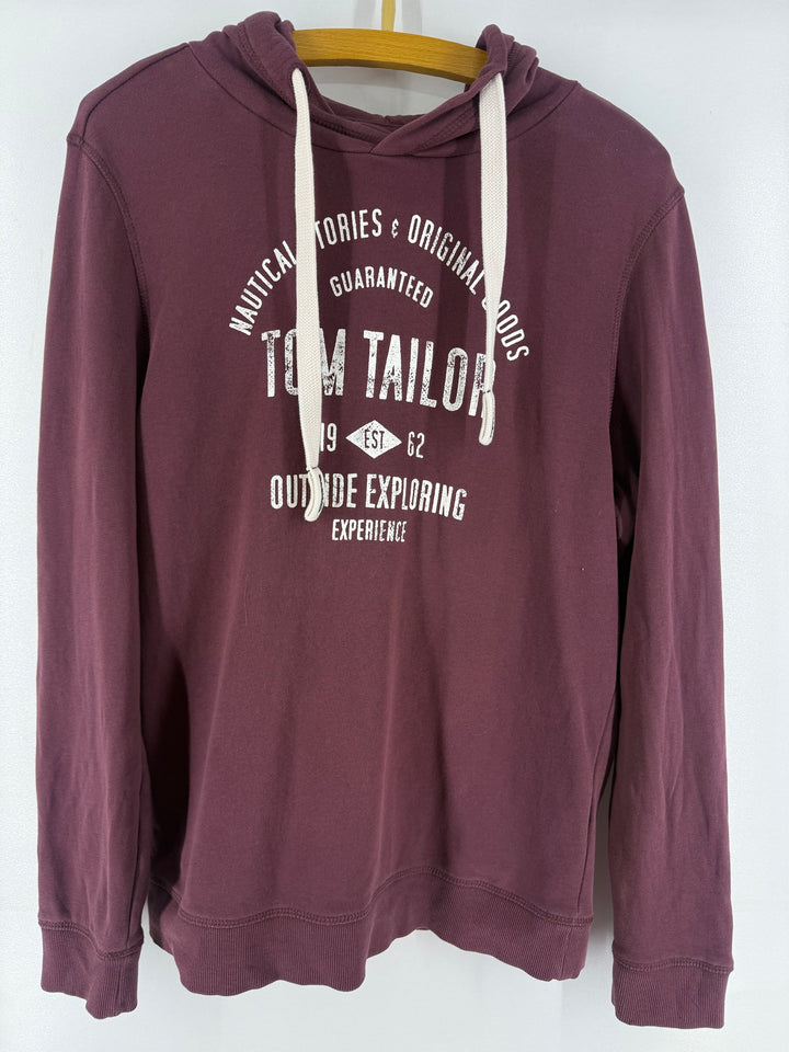 Tom Tailor burgundy graphic hoodie front